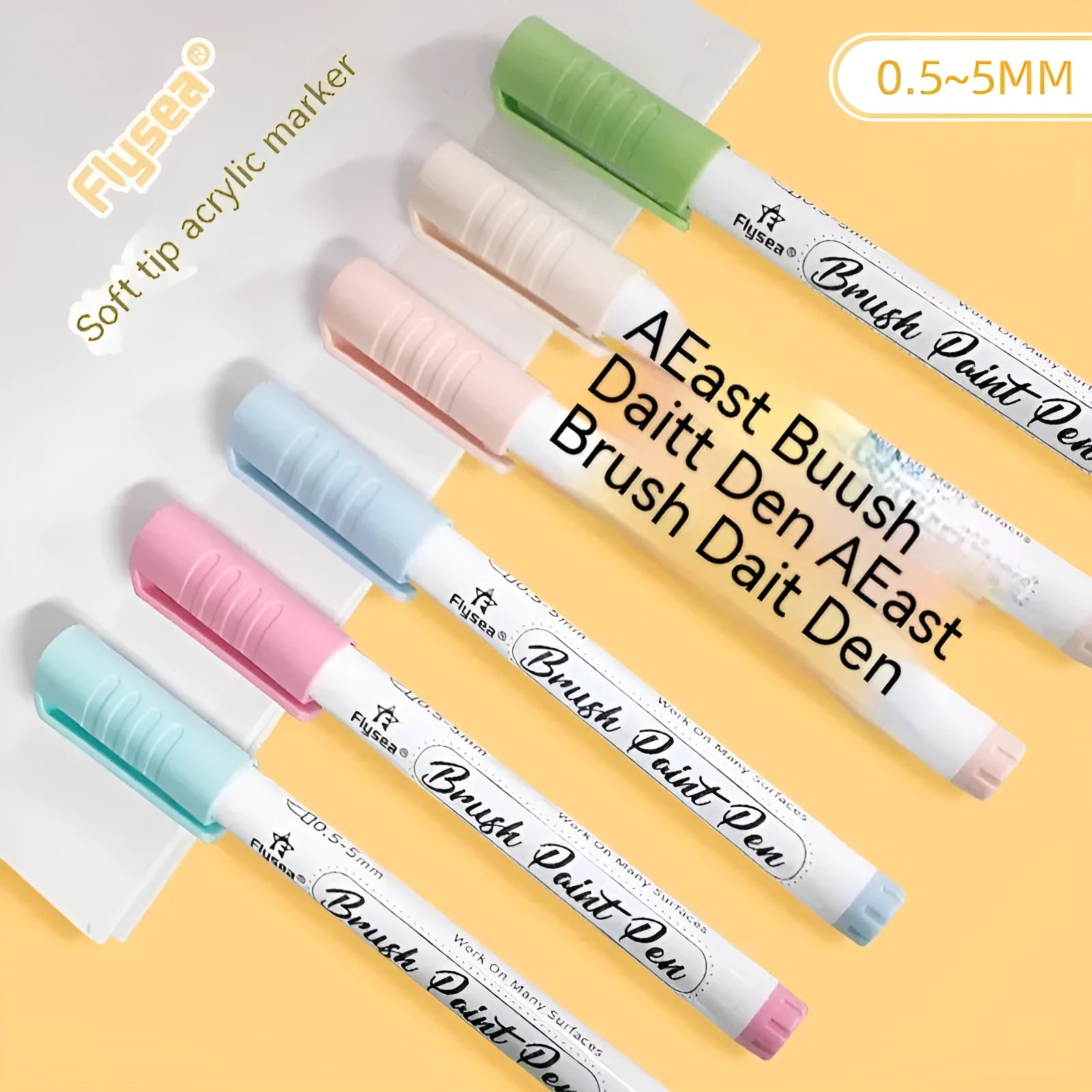 Soft head gouache pen set with pressure-free acrylic ink for hand painting and crafts