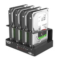External four-bay hard disk enclosure box for 2.5-inch SATA drives with cables
