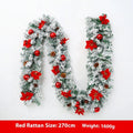 PVC rattan Christmas garland with flocked decoration in golden colour, draped along a mantle