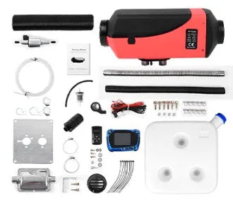 12V 24V diesel air heater kit with oil pump, tank, and pipes for truck or camper van installation