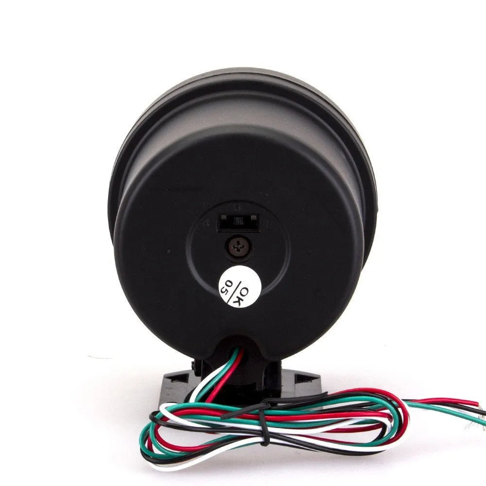 Blue laser automotive tachometer with digital display showing 0-8000 rpm range