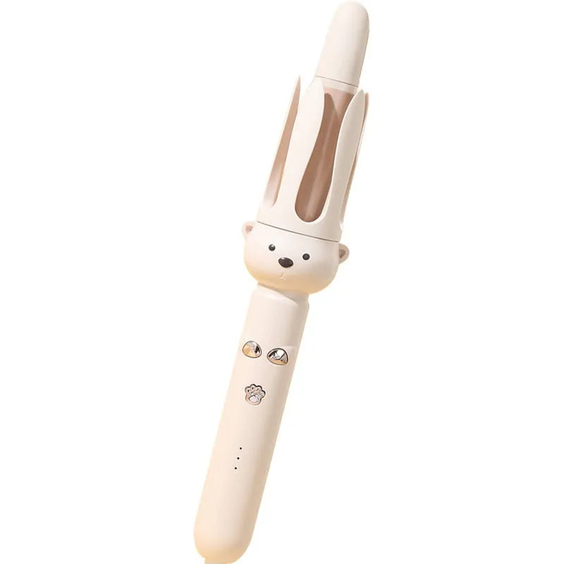 Beige coloured automatic hair curler FS-H208 model with anion technology and hair stick accessory