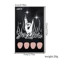 Set of 24 black French style false nails in a short almond shape