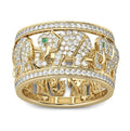 Full diamond elephant statement ring with electroplated finish in AJZ1935 or AJZ141 colour