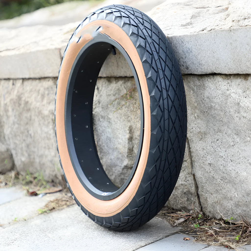 Brown rubber tyre for snowmobiles and electric beach cars measuring 20x4.0 inches
