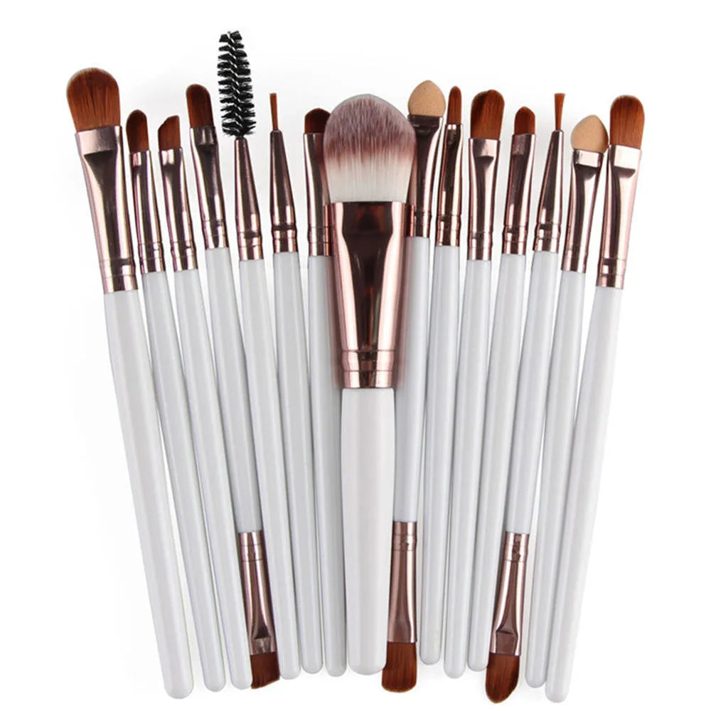 MAANGE 18 piece makeup brush set with fan-shaped brushes for contouring and blending