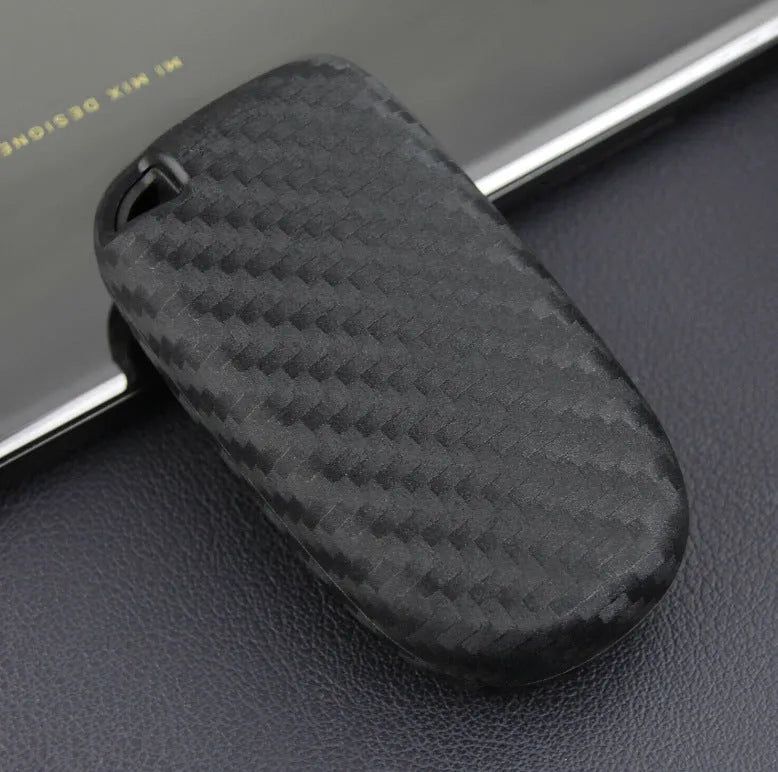 Silicone key protection case for Dodge Chrysler Fiat remote keys in carbon fibre design