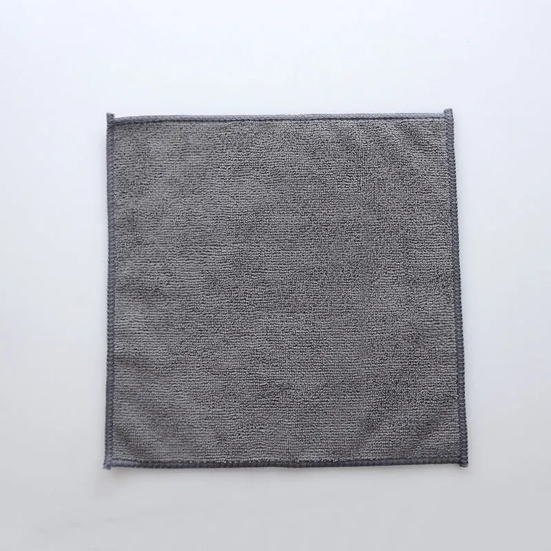 Grey square microfiber kitchen cleaning cloth for oily pots and bowls