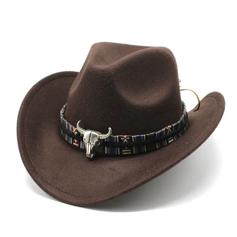 Western cowboy hat with bell crown in polyester fabric available in multiple colours for unisex size M