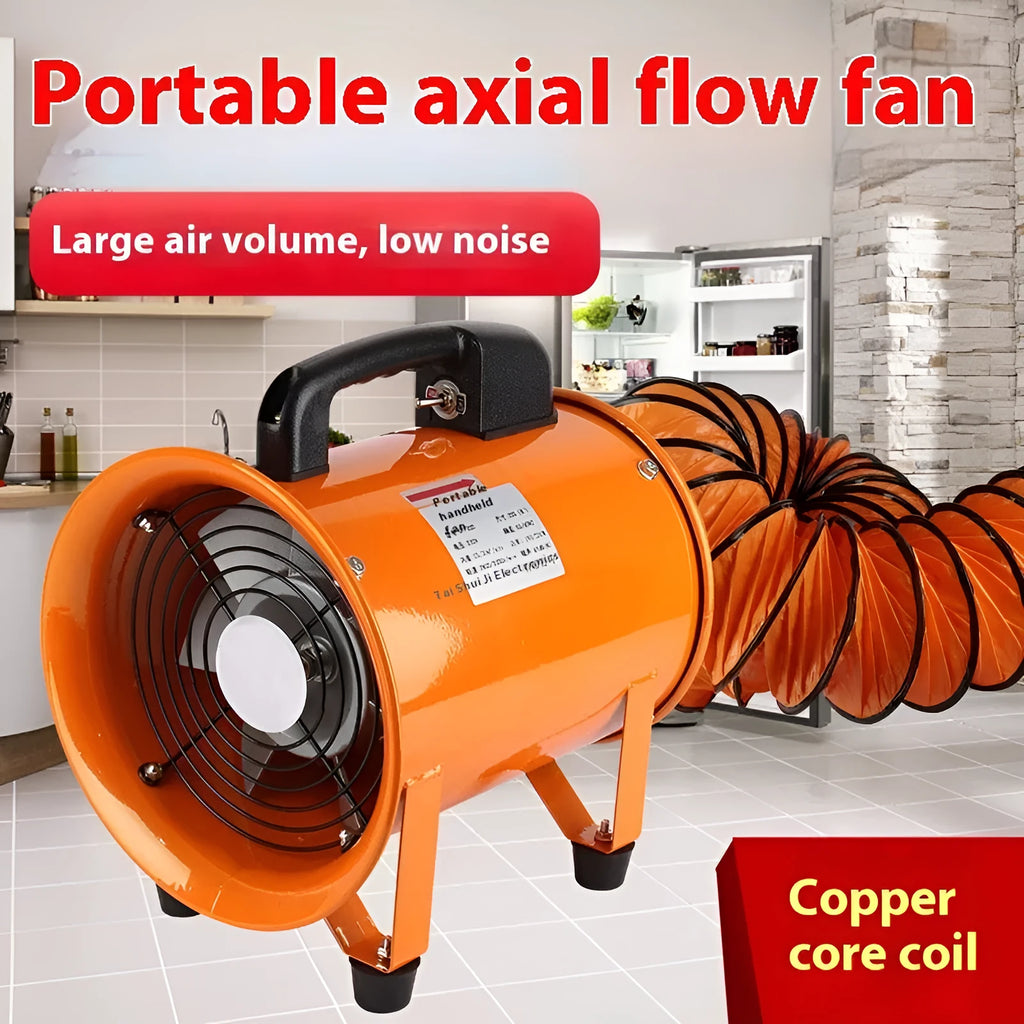 8 inch industrial axial flow fan with titanium steel blades for dust removal and ventilation