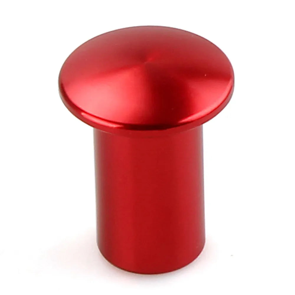Aluminium alloy car handbrake replacement cap in gold, silver, black, blue, and red colours for vehicle modification