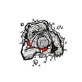 Grey dog illustration motorcycle decorative sticker, 17cm square paper bumper sticker.