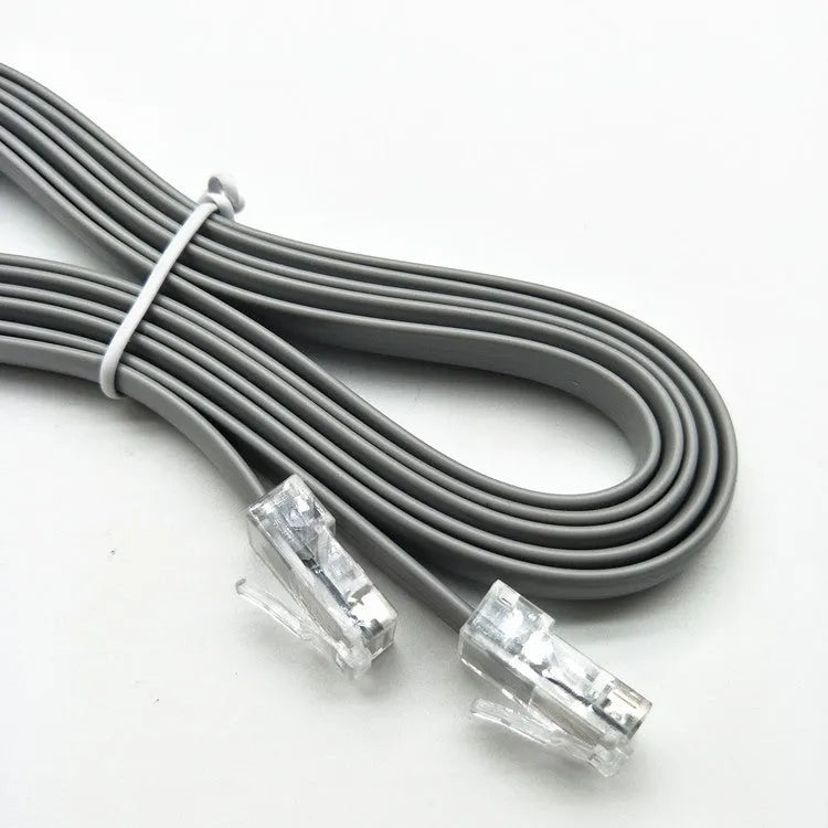 Silver grey CAT6 Ethernet cable with RJ45 connectors measuring 2 metres in length