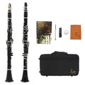 Black bakelite clarinet with nickel-plated keys and included instrument bag