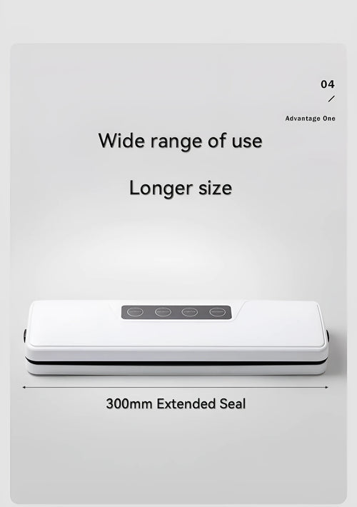 White automatic vacuum sealer machine with compact compression sealing design for household food preservation