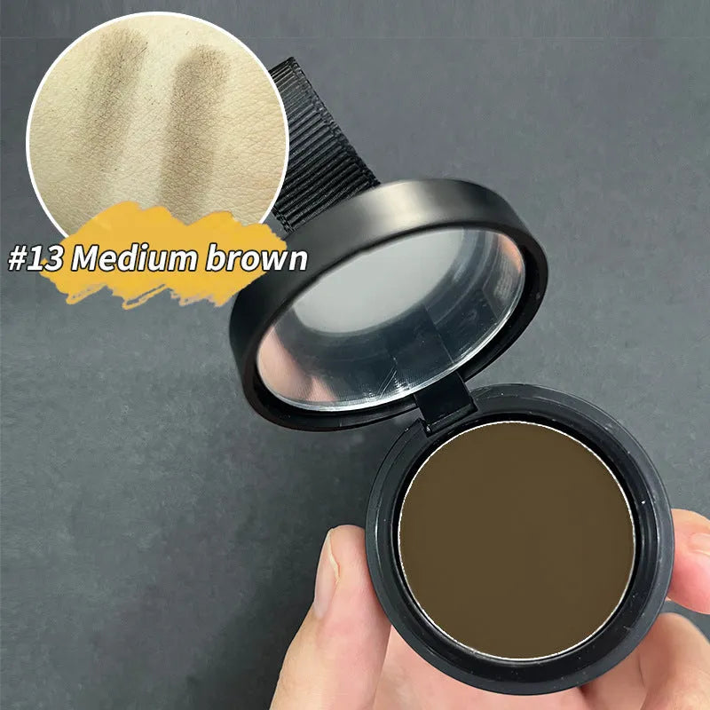 Hairline powder for shadow gap repair with 14 colour classifications including ash brown, auburn, black, and dark blonde