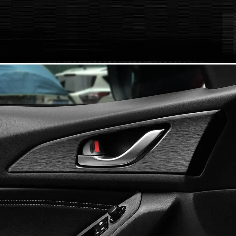 Car interior decorative sticker kit for centre console and dashboard modification with model-specific pieces