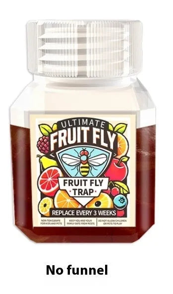 Bottle of fruit fly bait liquid for trapper station refill with SK003 specification options