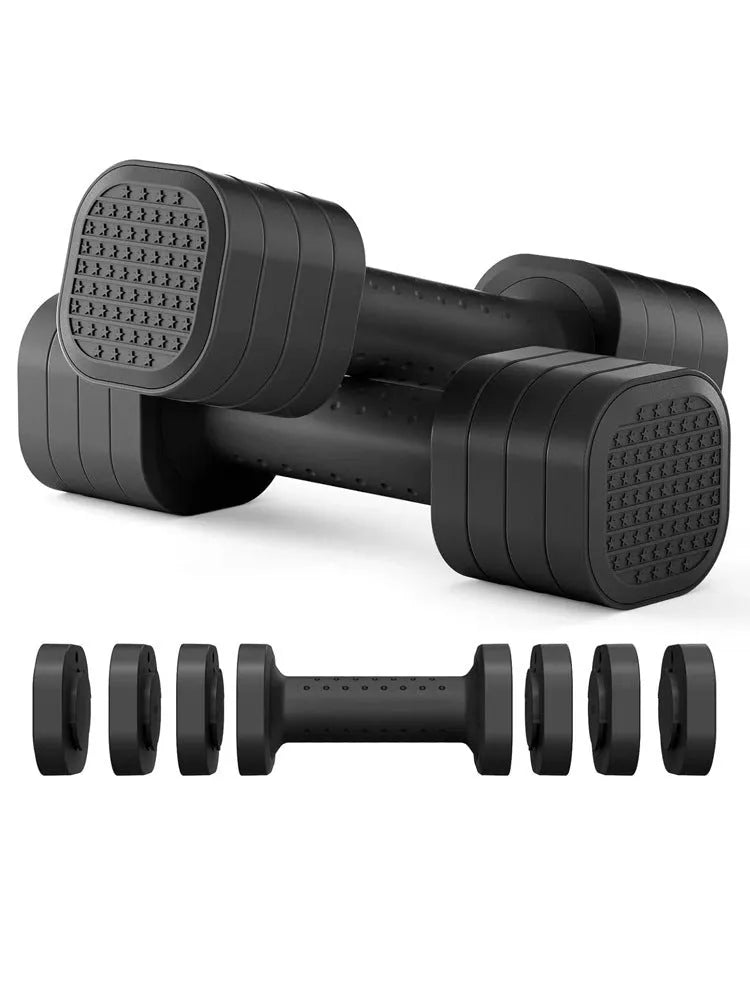 Detachable pink dumbbell set with slim fit design for women's fitness and body shaping exercises