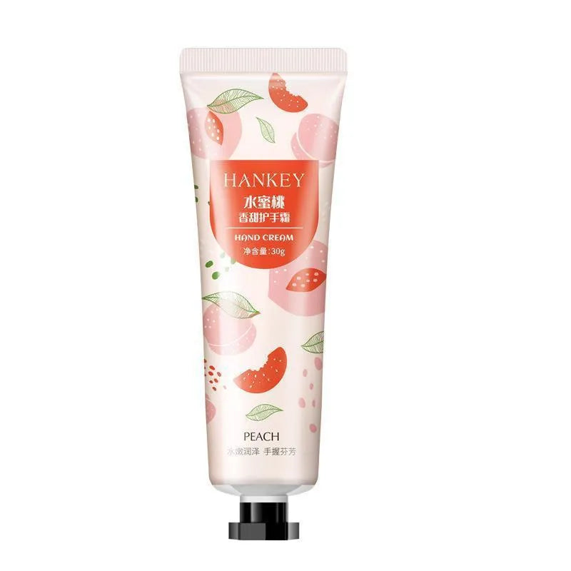 30g tube of fruit scented hand cream for moisturising dry skin.