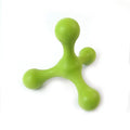 Blue silicone puppy chew toy with three-leg biter design for teething relief