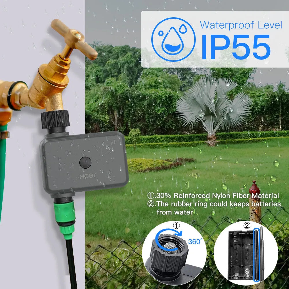 Bluetooth smart garden water timer with app control for remote irrigation scheduling