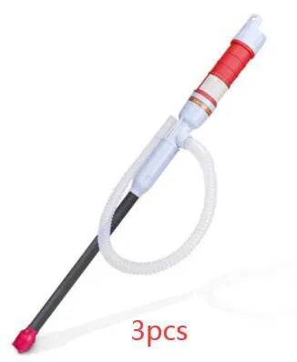 Blue manual siphon pump for fuel and liquid transfer