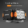 Black aluminium LED front bumper light bar for off-road vehicles with six high-power chips