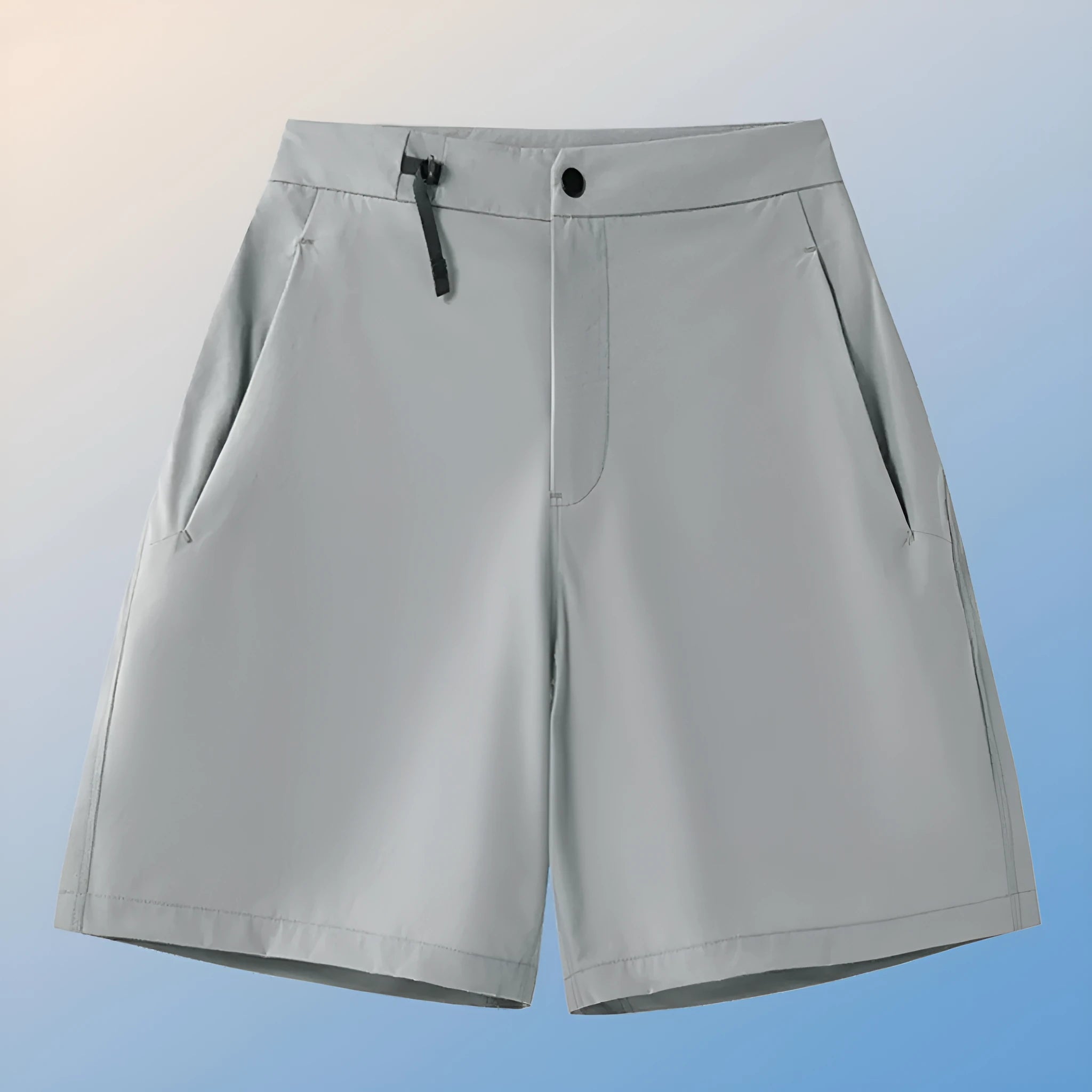 Men's solid colour quick-dry sports shorts with elastic construction for running and climbing.