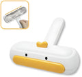 Yellow duck design portable pet hair remover brush with white plastic handle