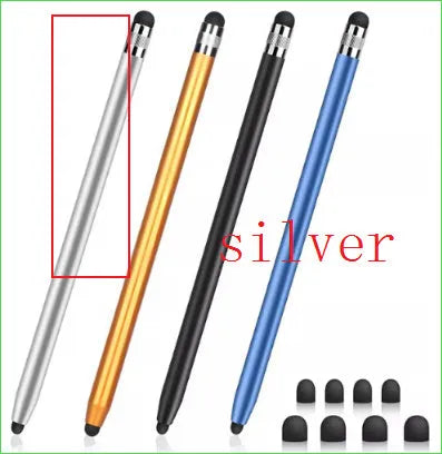 Metal two-in-one touch screen pen for tablets and smartphones in multiple colour options