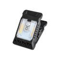 Compact white ABS motion sensor clip lamp with LED light, shown clipped to a surface.