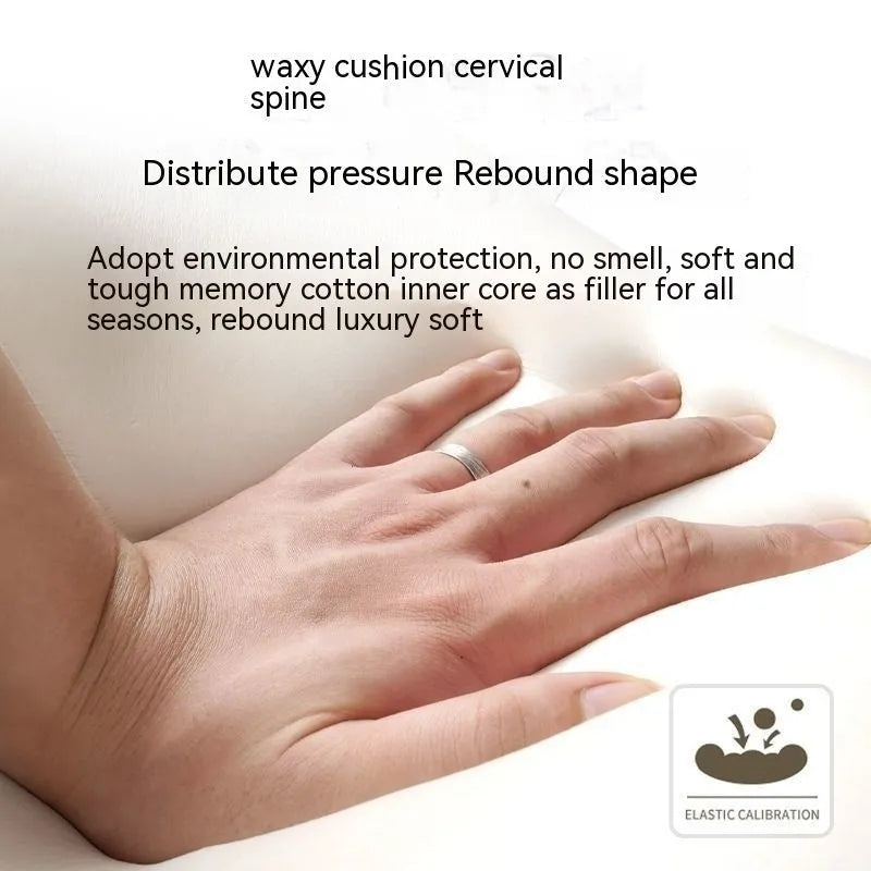 Black memory foam car headrest pillow and lumbar support pillow with removable cotton covers.