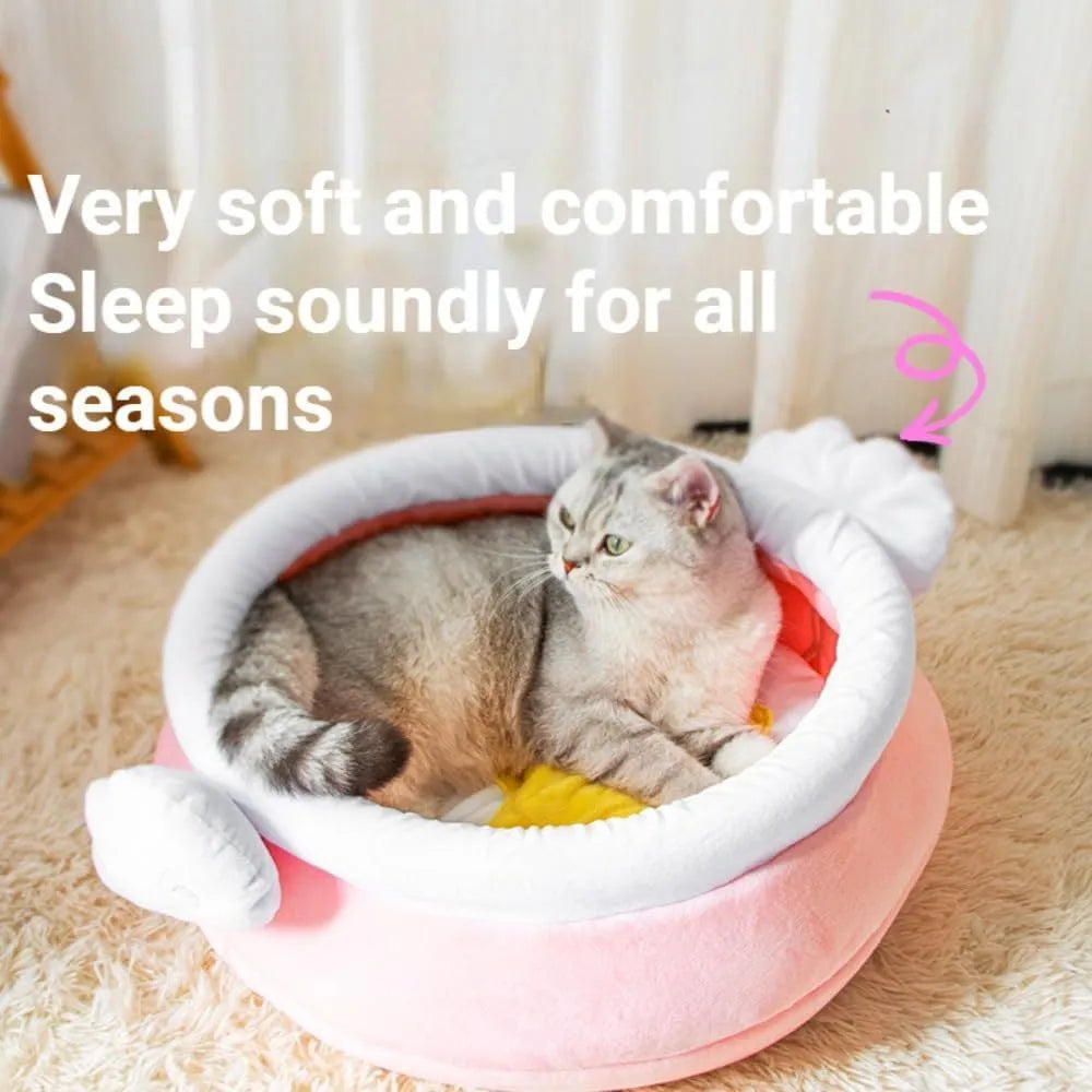 Magic honey pot shaped cat sofa bed in soft fabric with removable pad for small pets