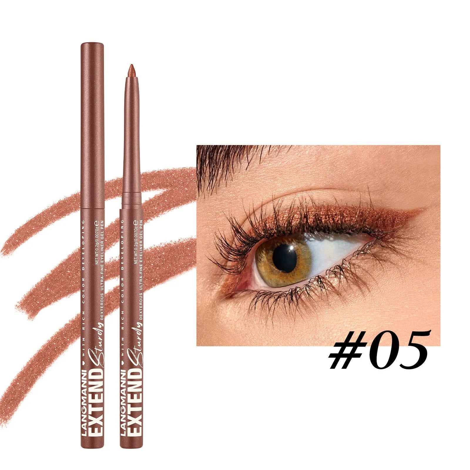 Set of 12 colourful gel glitter eyeliner pencils in waterproof formula for multi-purpose makeup