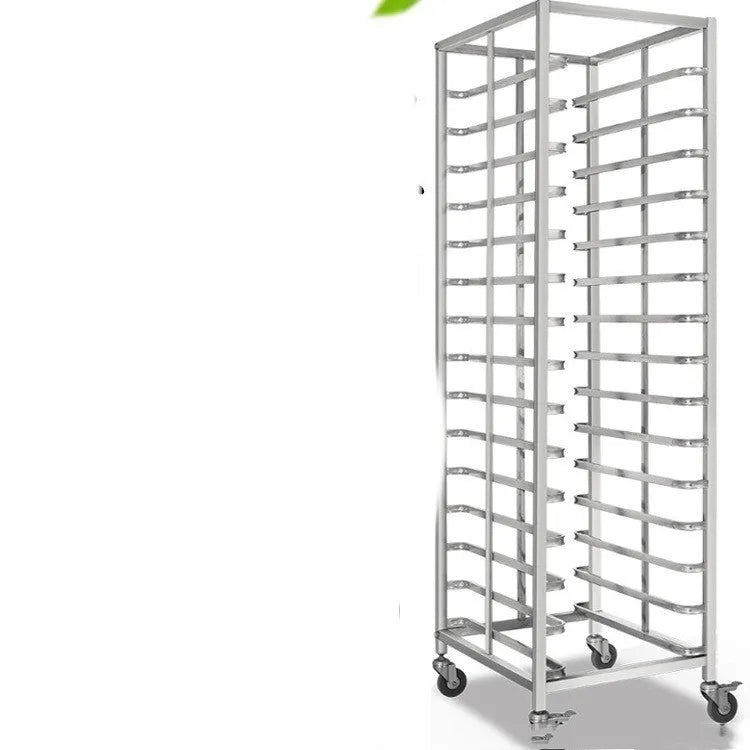 Stainless steel 6-layer baking tray rack with locking mechanism for 40x60cm commercial baking sheets