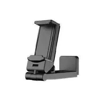 Foldable rotating universal phone holder in black, gray, or green colours on a flat surface
