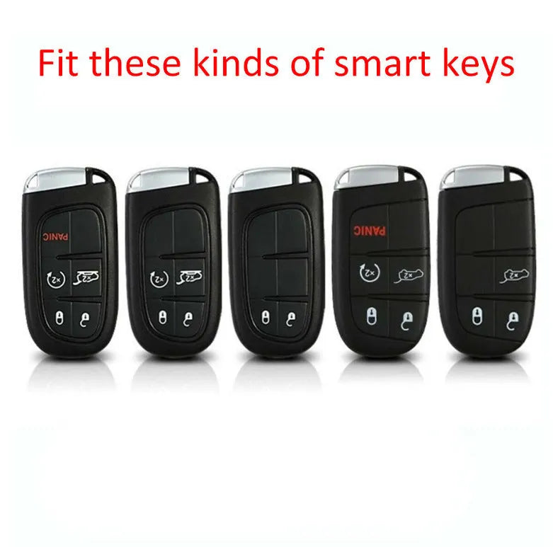 Silicone key protection case for Dodge Chrysler Fiat remote keys in carbon fibre design
