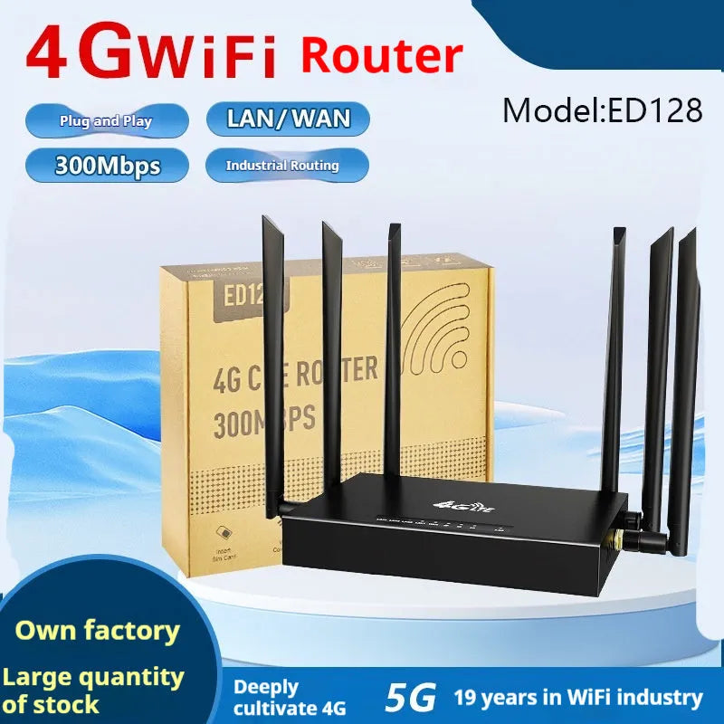Industrial-grade 4G/3G router with removable iron box enclosure measuring 29.5 x 25 x 5 cm