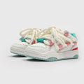 Casual lace-up shoes with thick rubber sole and breathable mesh upper in multiple colour options