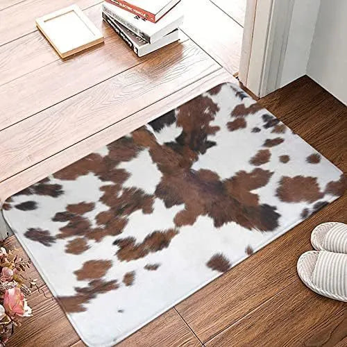 Personalised flannel floor mat in square shape with coastal starfish print and polyester fibre material