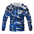 3D printed camouflage hooded pullover hoodie in DTWY012 colour loose fit cotton blend