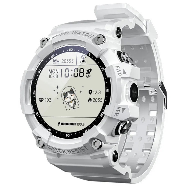 ATTACK 3 IP67 waterproof smartwatch in black, pink or white with round colour screen and TPU strap