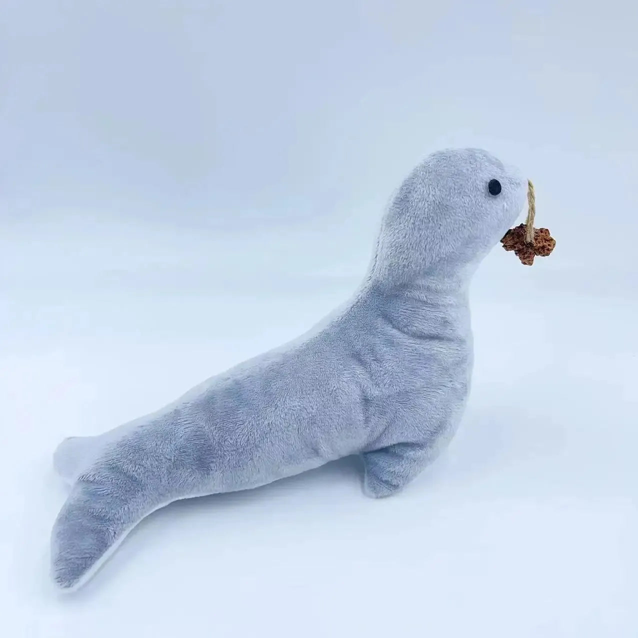 Blue cat sea lion plush toy with bell sound and catnip
