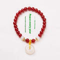 Handmade natural jade safety buckle bracelet with peace clasp and 6mm diameter beads