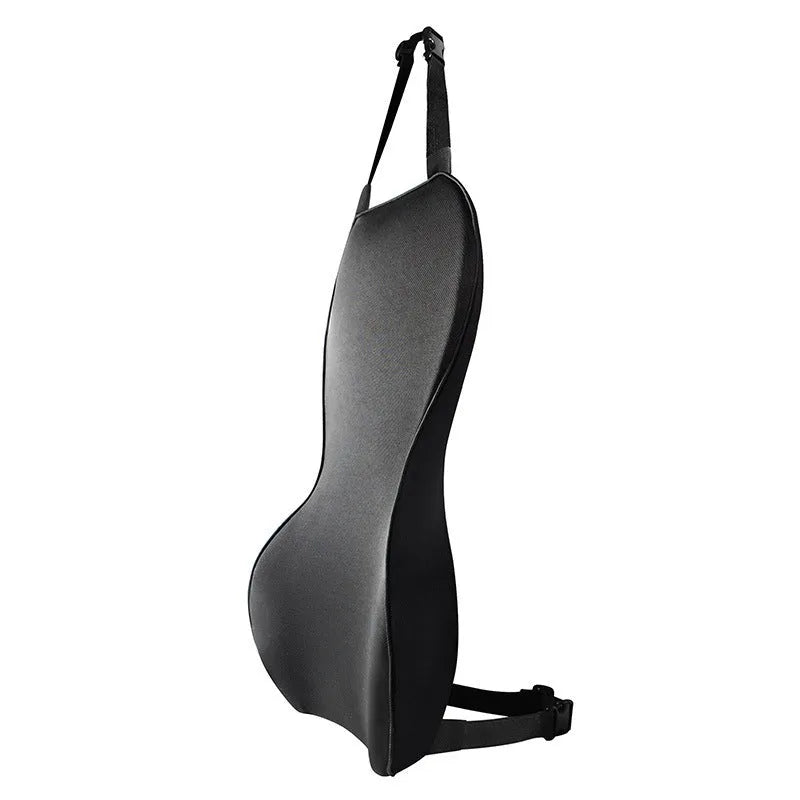 Memory cotton car waist back support cushion in solid colour on vehicle seat