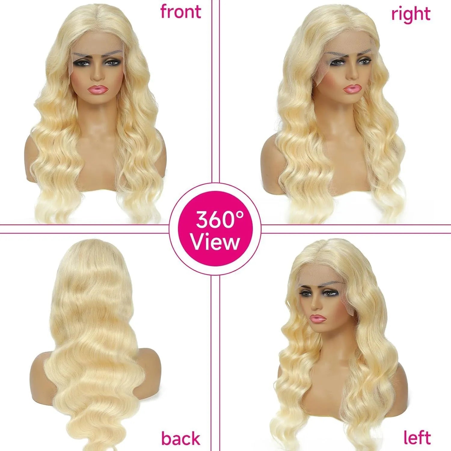 Women's synthetic front lace wig with medium-long curly hair in M1 539 613# colour on a stand.