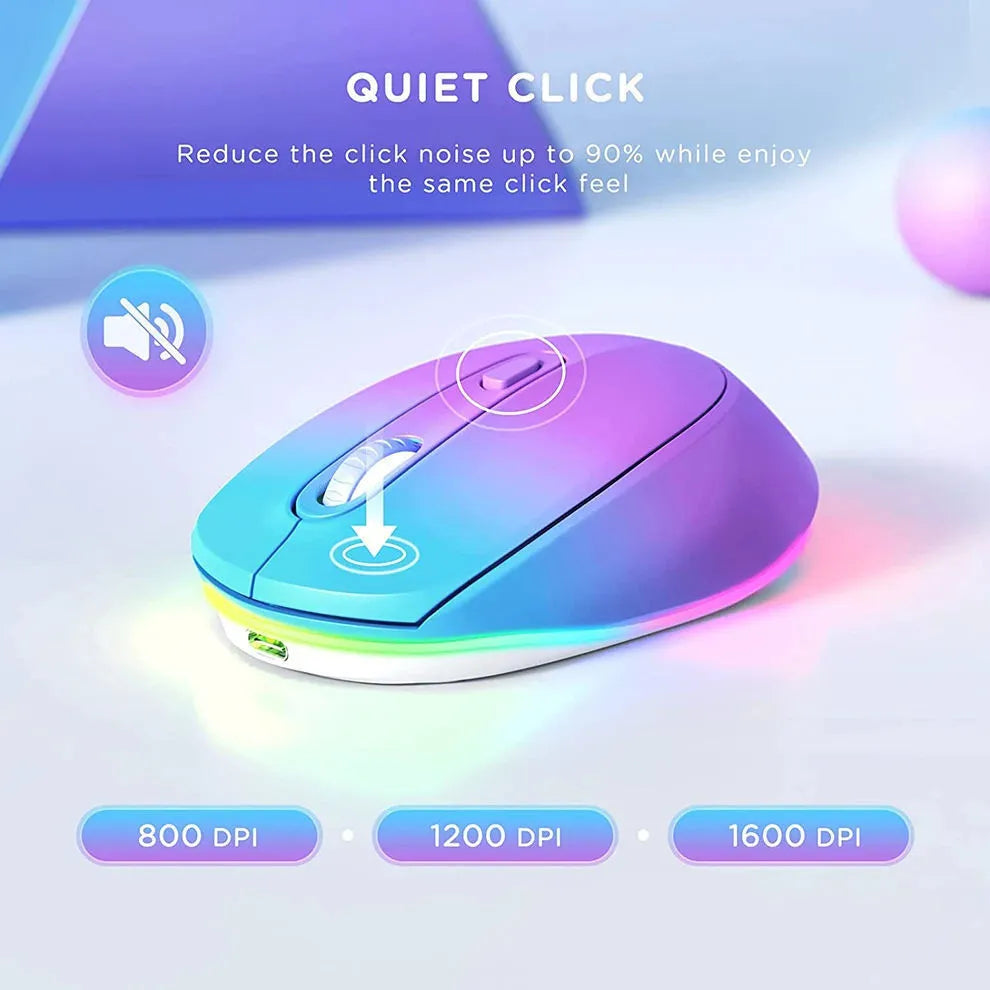 24g wireless rechargeable mouse in assorted colours with USB charging cable