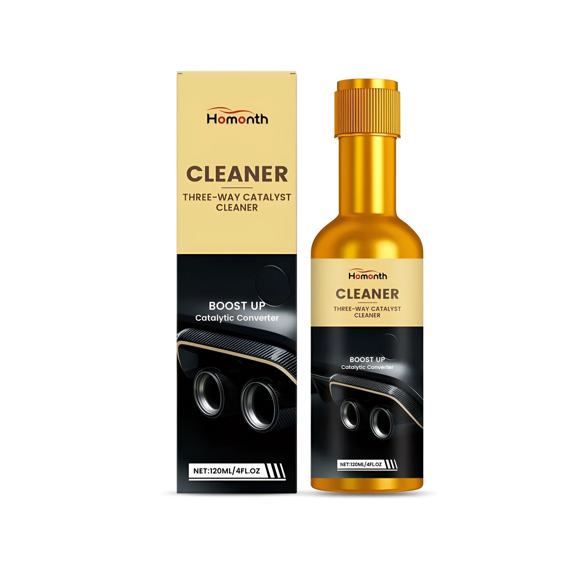 120ml bottle of catalytic converter cleaner fuel additive for petrol and diesel engines.