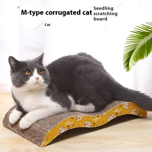 Cat scratch board with corrugated paper surface in simple style design